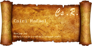 Csiri Rafael névjegykártya
